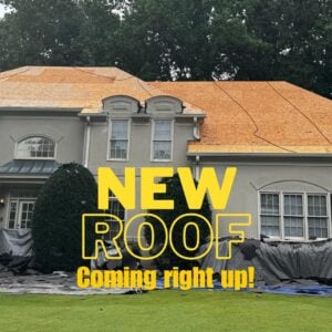 New roof installation in Alpharetta GA — freshly installed shingles on a residential home.
