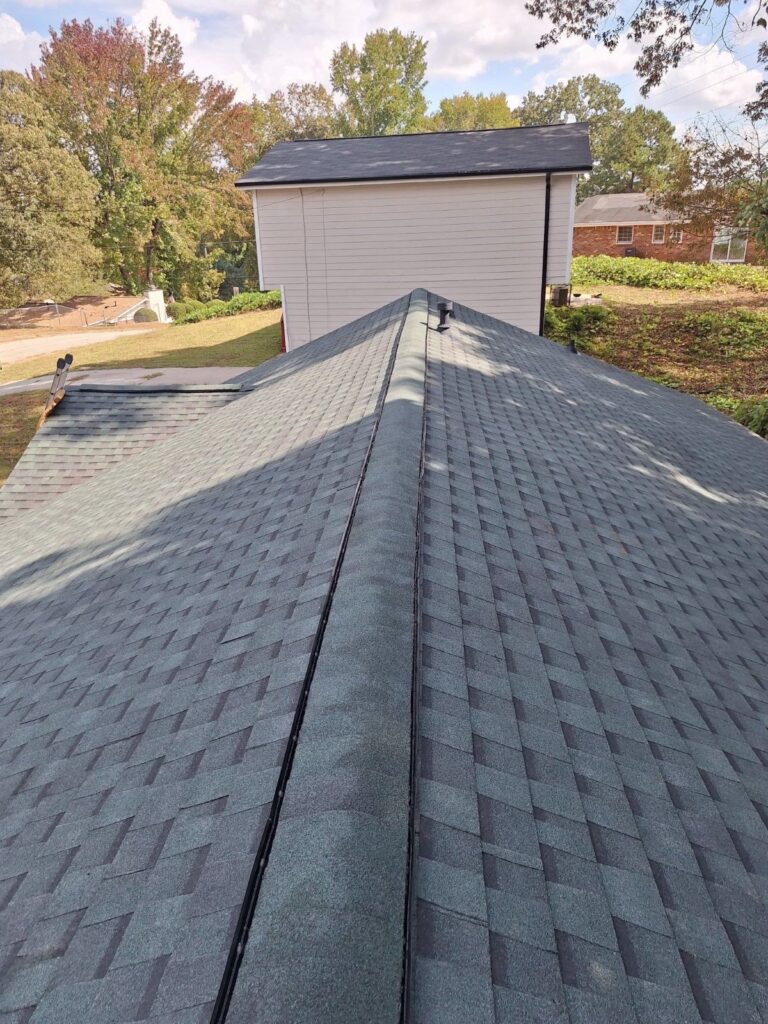 New shingle roof with ridge vent on a Southwest Atlanta home by Emergency Roofing Solutions
