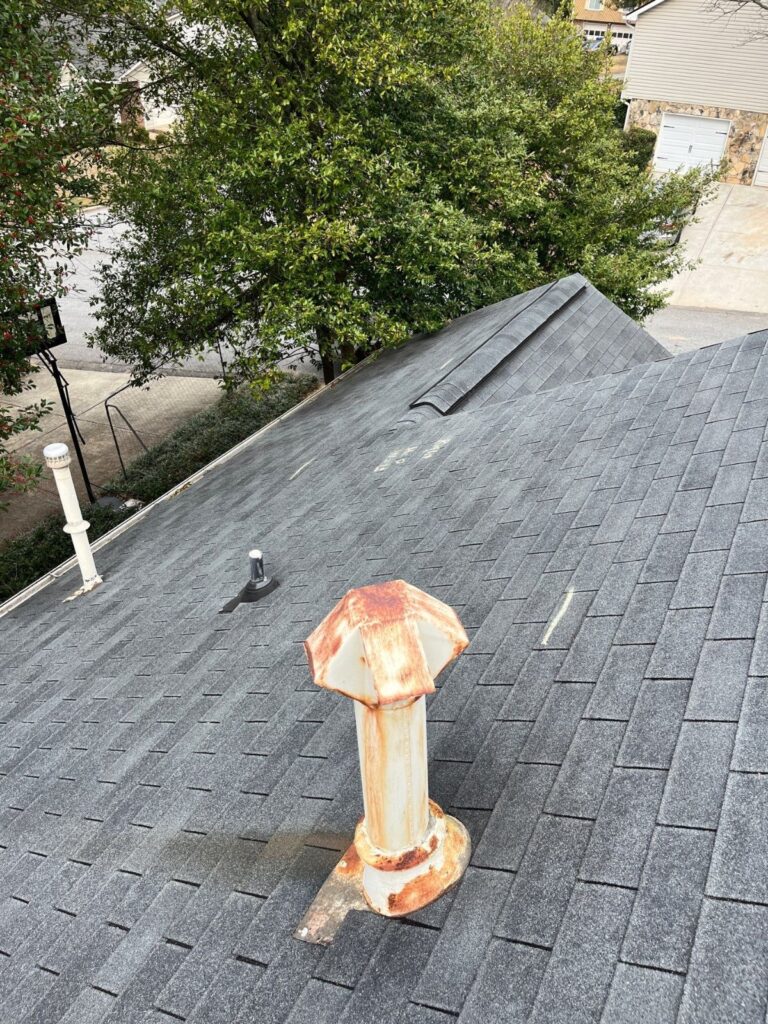 Roof inspection on a Brookhaven, GA home by Emergency Roofing Solutions