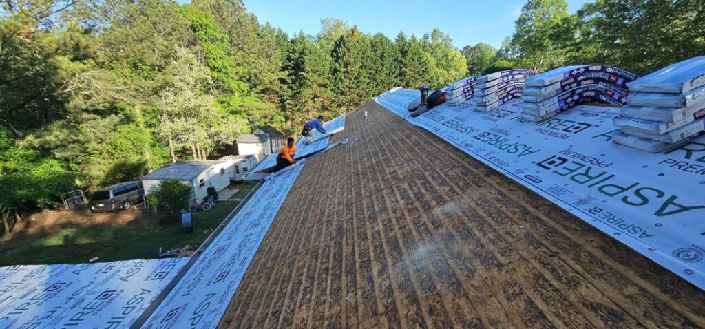 Roofing project in Loganville, GA by Emergency Roofing Solutions